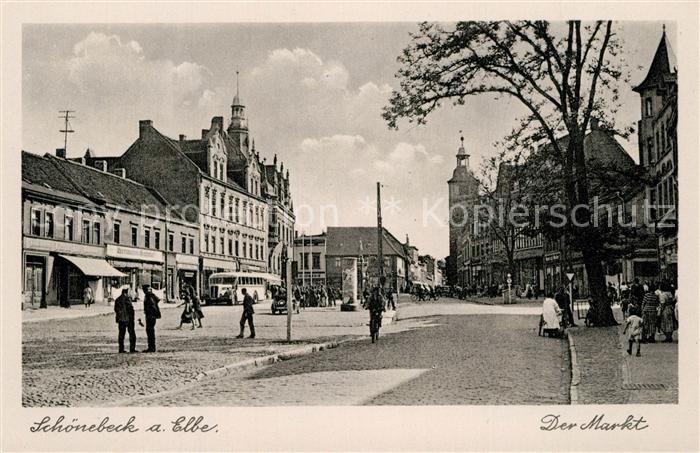 Schoenebeck Elbe Markt Kirche Rathaus