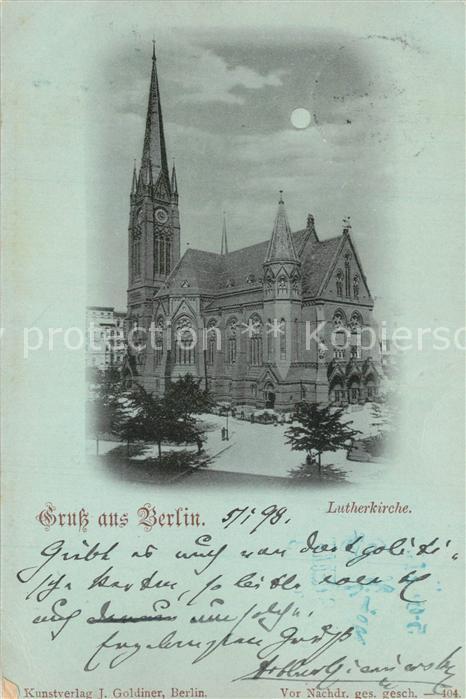 BERLIN CITY Lutherkirche Mondschein