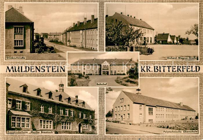 Muldenstein Glueckaufstrasse Richard Wagner Strasse Kreiskinderheim Oberschule