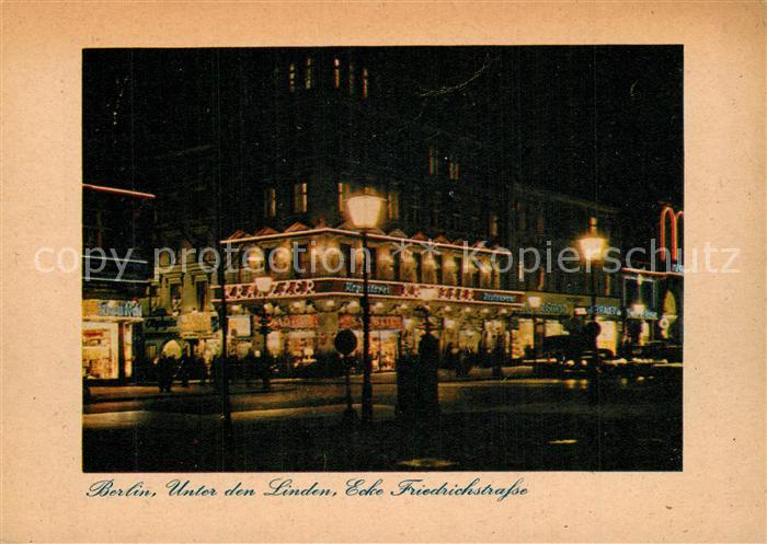 BERLIN  CITY Unter den Linden Ecke Friedrichstrasse Nachtaufnahme