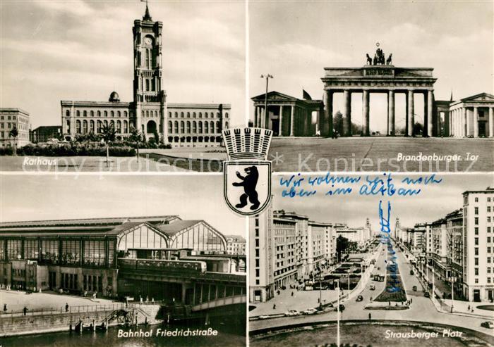 BERLIN  CITY Rathaus Brandenburger Tor Bahnhof Friedrichstrasse Strausberger Pla