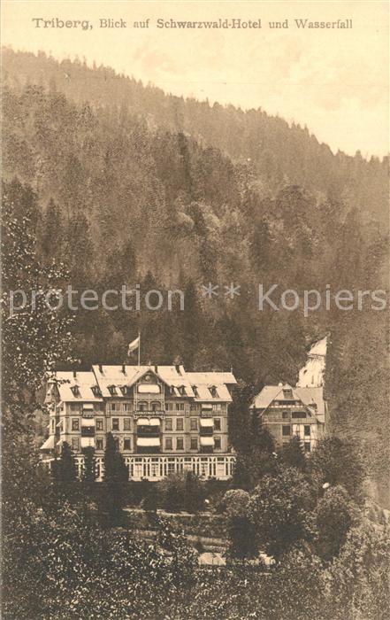 Triberg Schwarzwald Schwarzwald-Hotel mit Wasserfall