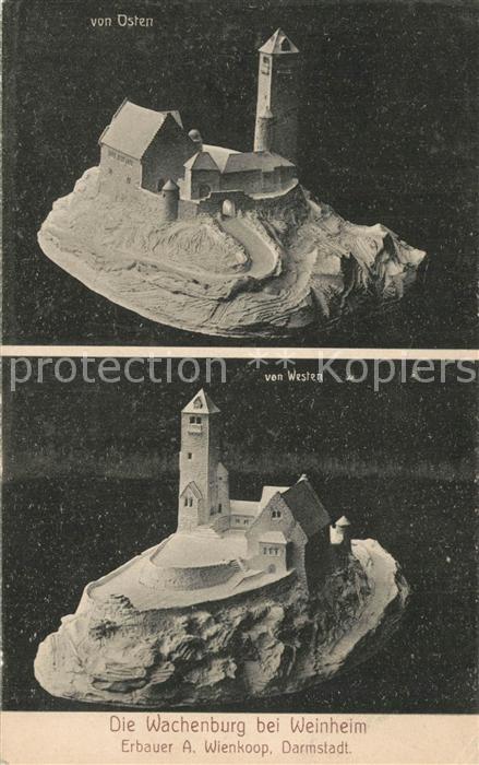 Weinheim Bergstrasse Wachenburg von Westen und Osten