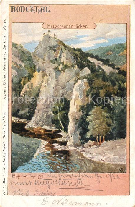 Bodetal Harz Heuscheunenr?cke K?nstlerkarte