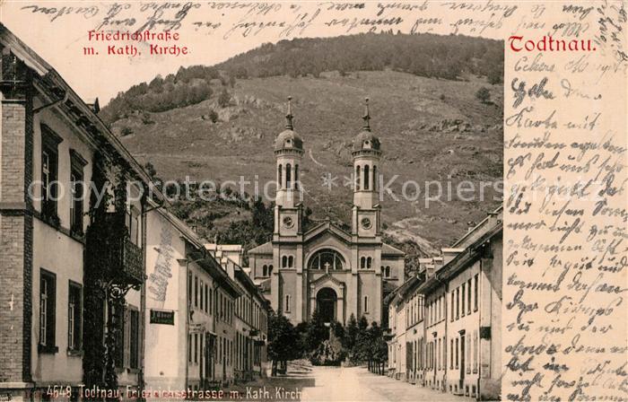 Todtnau Schwarzwald BW Friedrichsstrasse mit Kirche
