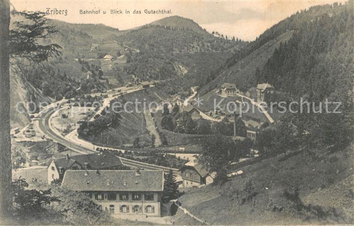 Triberg Schwarzwald Bahnhof mit Gutachthal