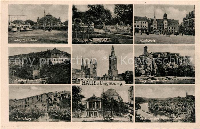 Halle Saale Hauptbahnhof Marktplatz Burg-Giebichenstein Stadttheater Moritzburg