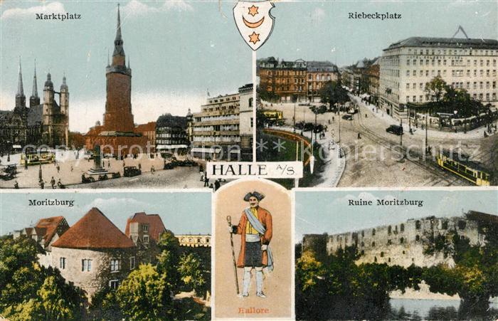 Halle Saale Marktplatz Riebeckplatz Moritzburg Ruine Strassenbahn
