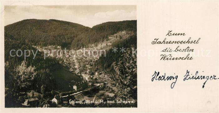 Triberg Schwarzwald Fliegeraufnahme Neujahrskarte