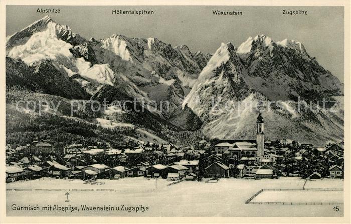 GARMISCH-PARTENKIRCHEN Bayern mit Alpspitze Waxenstein und Zugspitze