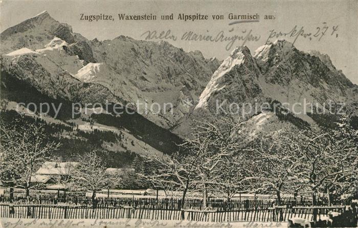 GARMISCH-PARTENKIRCHEN Bayern Zugspitze Waxenstein und Alpspitze