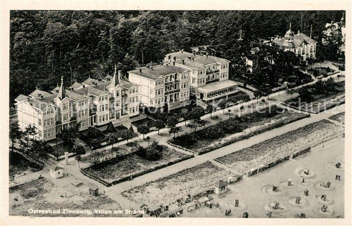 Zinnowitz Ostseebad Fliegeraufnahme Villen am Strand