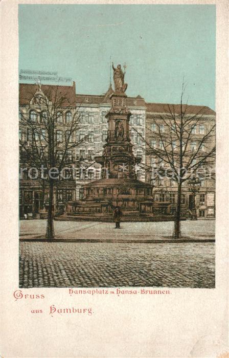 HAMBURG  CITY Hansaplatz mit Hansabrunnen