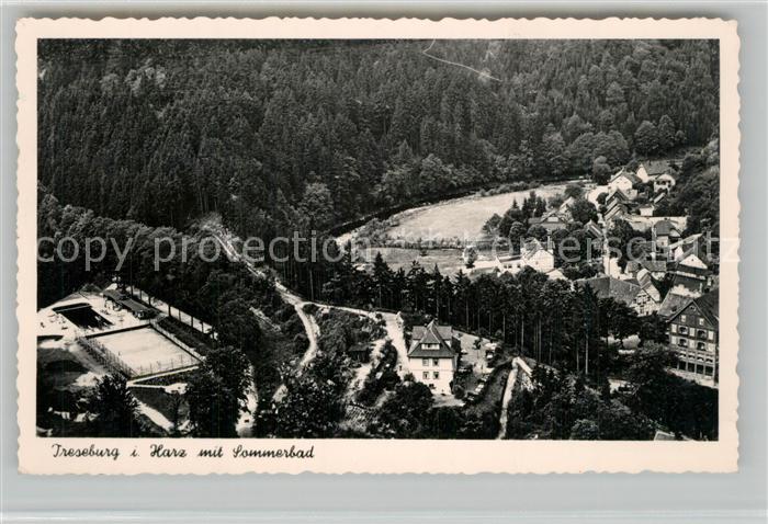 Treseburg Harz Fliegeraufnahme mit Sommerbad
