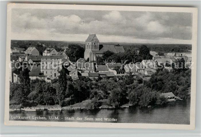 Lychen Fliegeraufnahme Seepartie Kirche