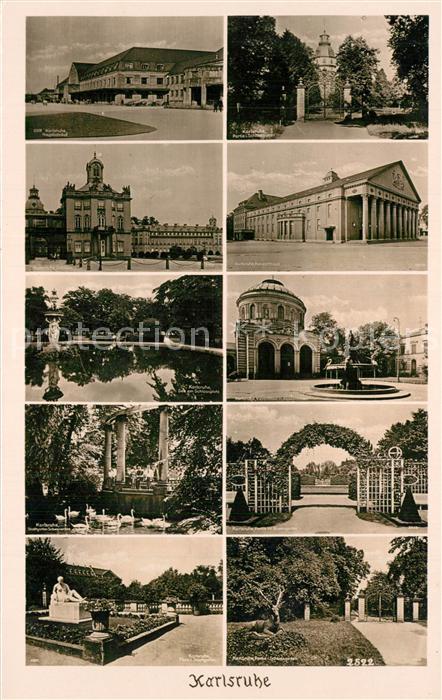 Karlsruhe Baden Schlossgarten Hauptbahnhof Konzerthaus Schloss Rosengarten