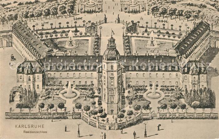 Karlsruhe Baden Fliegeraufnahme Residenzschloss