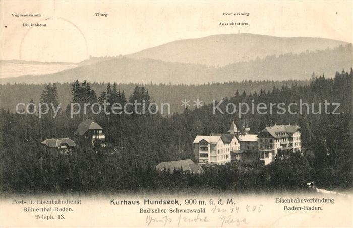 Buehlertal Kurhaus Hundseck Post und Eisenbahndienst
