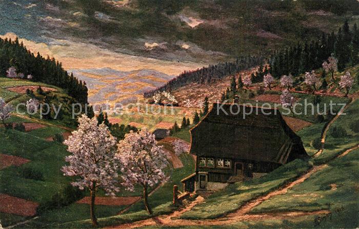 Nussbach Schwarzwald Fruehling Nussbachtal Kuenstler August Simon