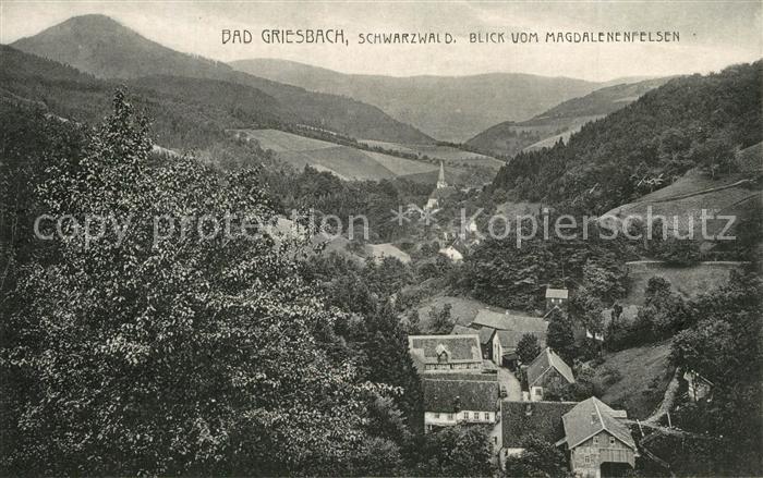 Bad Griesbach Schwarzwald  Panorama Blick vom Magdalenenfelsen