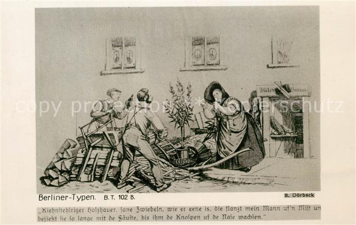 BERLIN  CITY Berliner Typen Spruch Karikatur Doerbeck