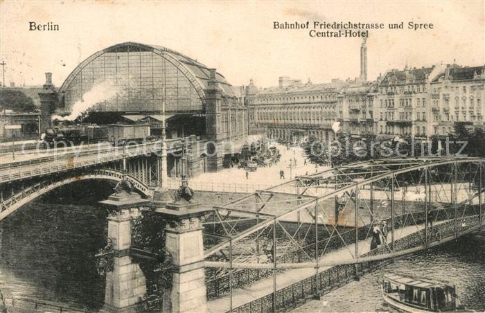 BERLIN  CITY Bahnhof Friedrichstrasse Spree Central Hotel