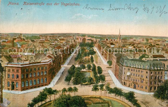 Mainz Rhein Kaiserstrasse aus Vogelschau