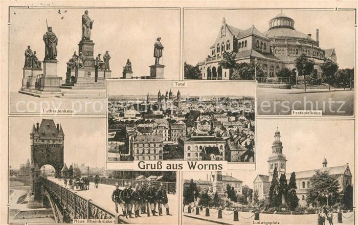 Worms Rhein Lutherdenkmal Festspielhaus Rheinbr?cke Ludwigsplatz