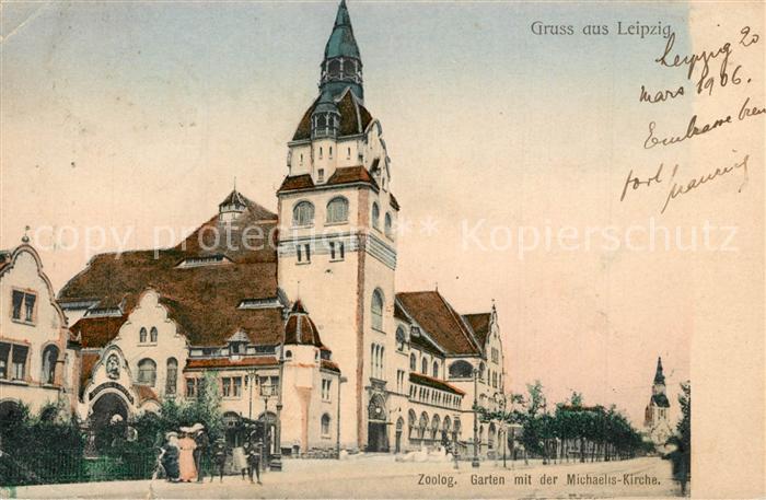 LEIPZIG Sachsen Zoologischer Garten mit Michaelis-Kirche