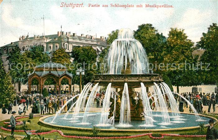 STUTTGART  CITY Schlossplatz mit Musikpavillon