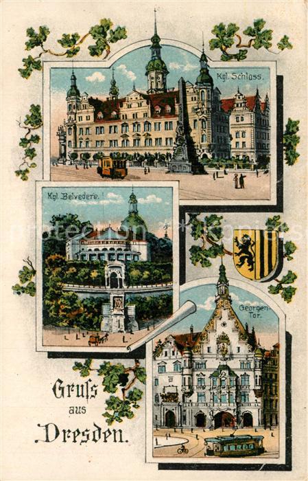 DRESDEN Elbe Schloss Belvedere Georgentor