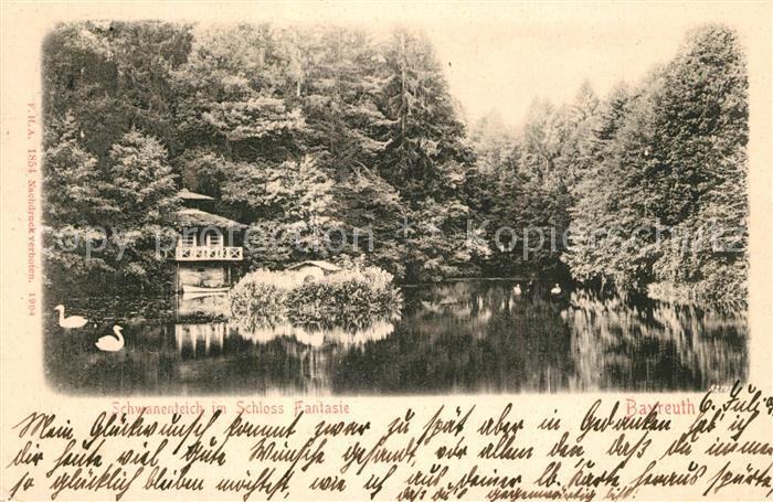 BAYREUTH Bayern Schwanenteich im Schloss Fantasie