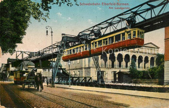 Elberfeld Wuppertal Barmen Schwebebahn am Landgericht