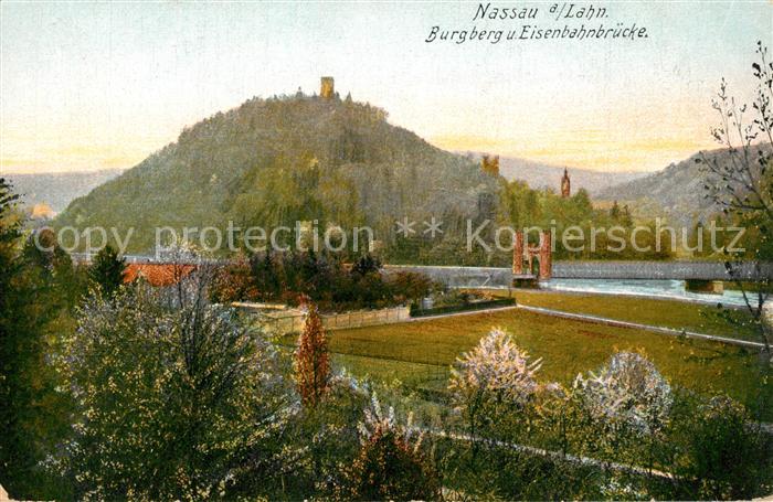Nassau Lahn Burgberg und Eisenbahnbr?cke