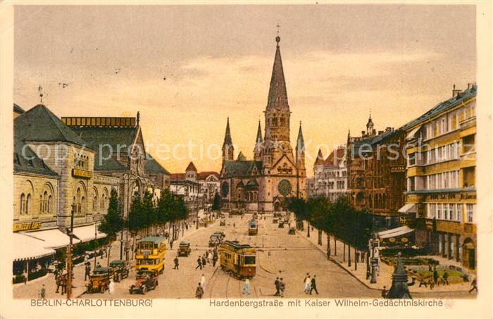 Charlottenburg Hardenbergstrasse mit Kaiser-Wilhelm-Ged?chtniskirche Strassenbah
