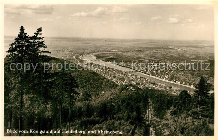 Heidelberg Neckar Blick vom K?nigstuhl mit Rheinebene