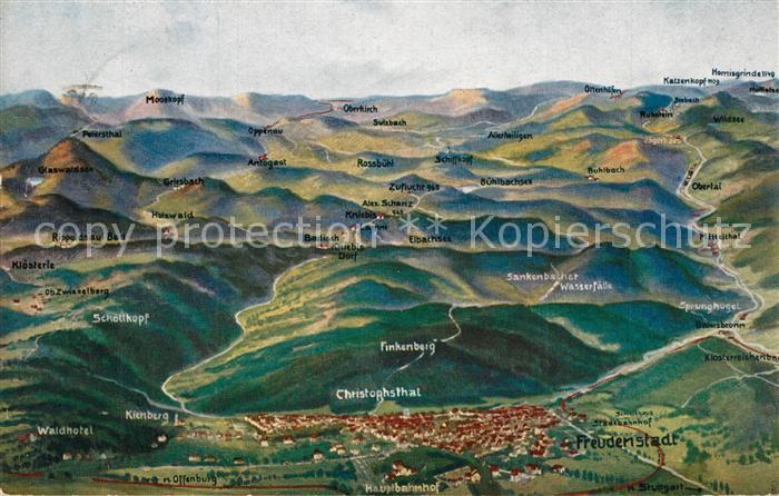 FREUDENSTADT BW Panoramakarte