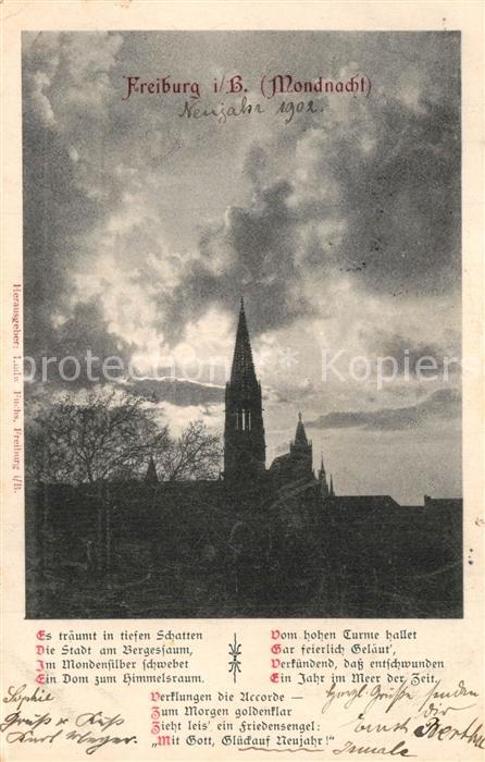 Freiburg Breisgau Mondnacht