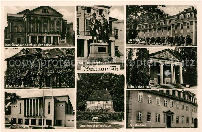Weimar Thueringen Nationaltheater Haus-der-Frau-von-Stein Schiller- und Goethede