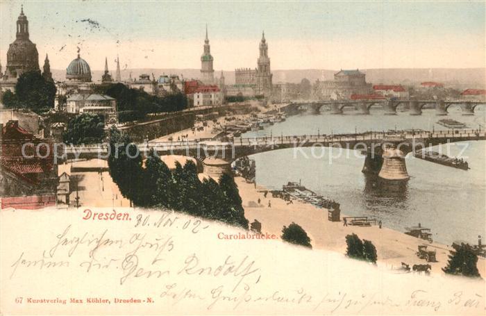 DRESDEN Elbe Elber Carolabr?cke