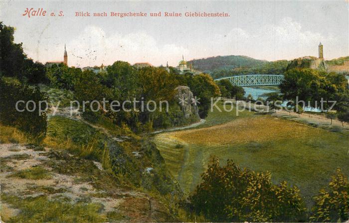 Halle Saale mit Bergsch?nke und Ruine Giebichenstein