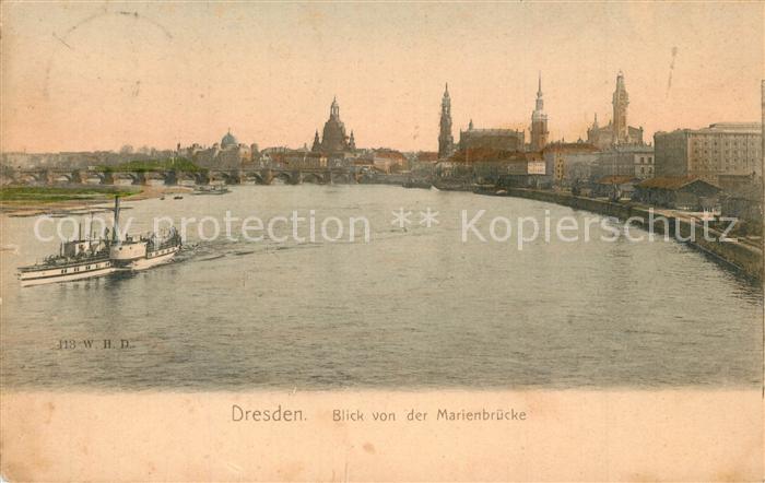 DRESDEN Elbe Blick von Marienbr?cke