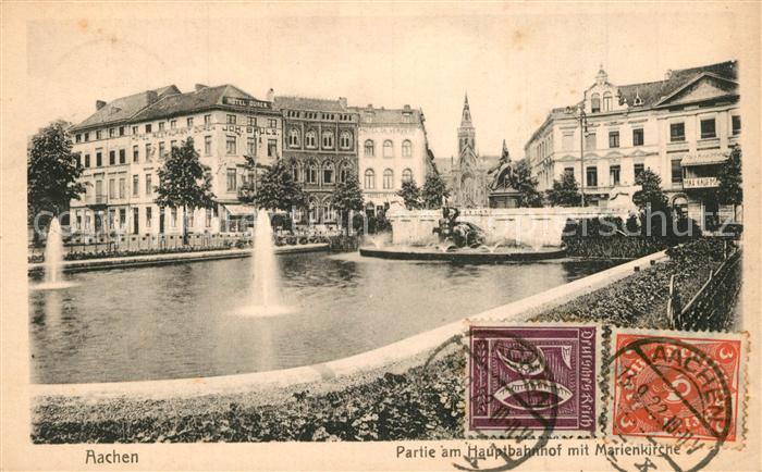 Aachen Hauptbahnhof mit Marienkirche