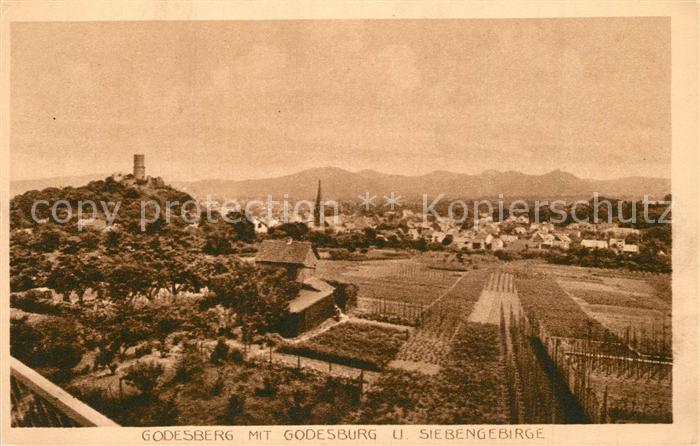 Bad Godesberg mit Godesburg und Siebengebirge