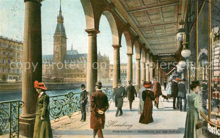 HAMBURG  CITY Alsterarkaden mit Rathaus