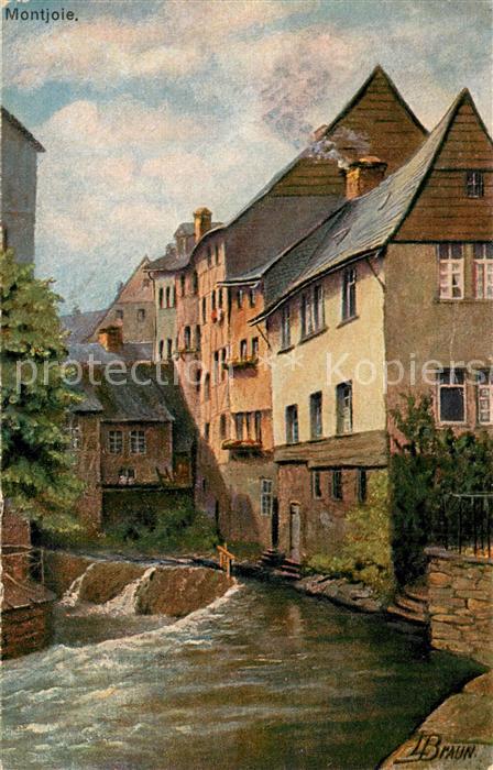 Montjoie Monschau K?nstlerkarte Braun Partie am Bach