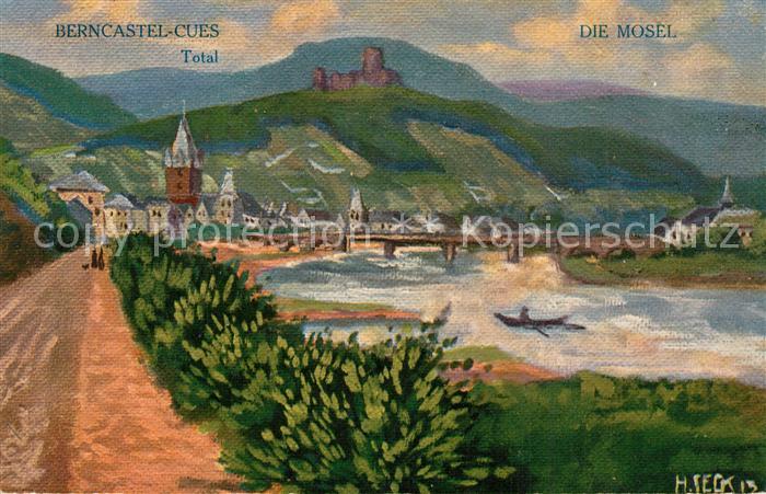 BERNKASTEL-KUES Berncastel Rheinland-Pfalz total Mosel K?nstlerkarte