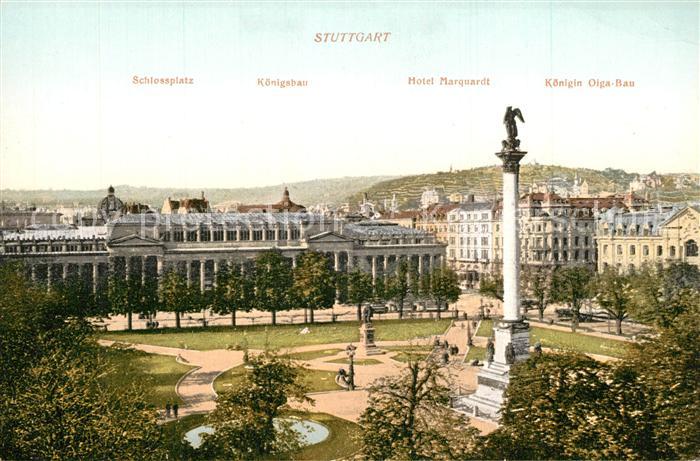 STUTTGART  CITY Schlossplatz K?nigsbau Hotel-Marquardt K?nigin-Olga-Baue