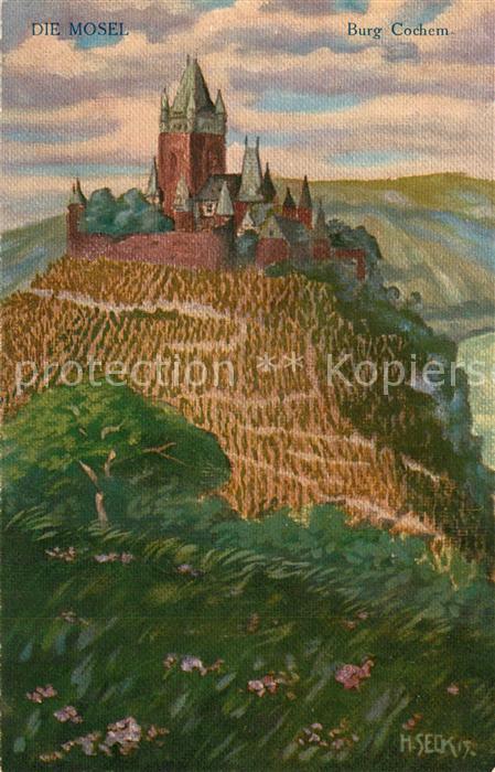 Cochem Mosel Burg Mosel K?nstlerkarte