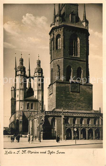 Halle Saale St. Marien und Roter-Turm